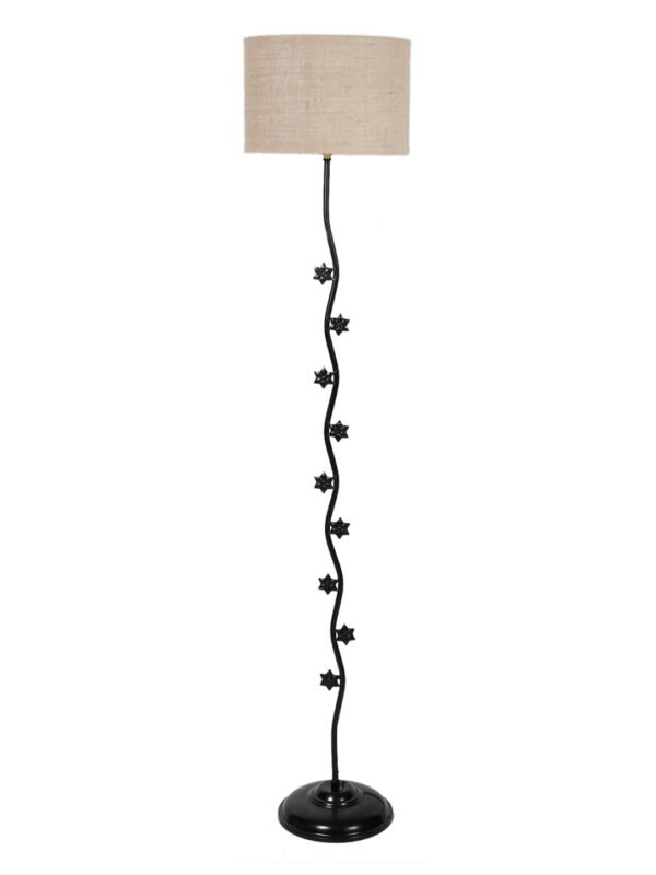 Ambika Home Prestige Royale Beige Shade Premium Iron Floor Lamp with Iron Base & Powder Coated Finish | E27 Holder Included Bulb - Image 3